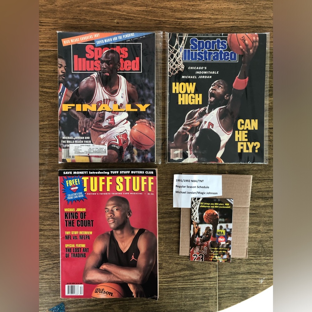 Michael Jordan Sports Illustrated & Tuff Stuff Magazine & NBA on TNT Print Lot